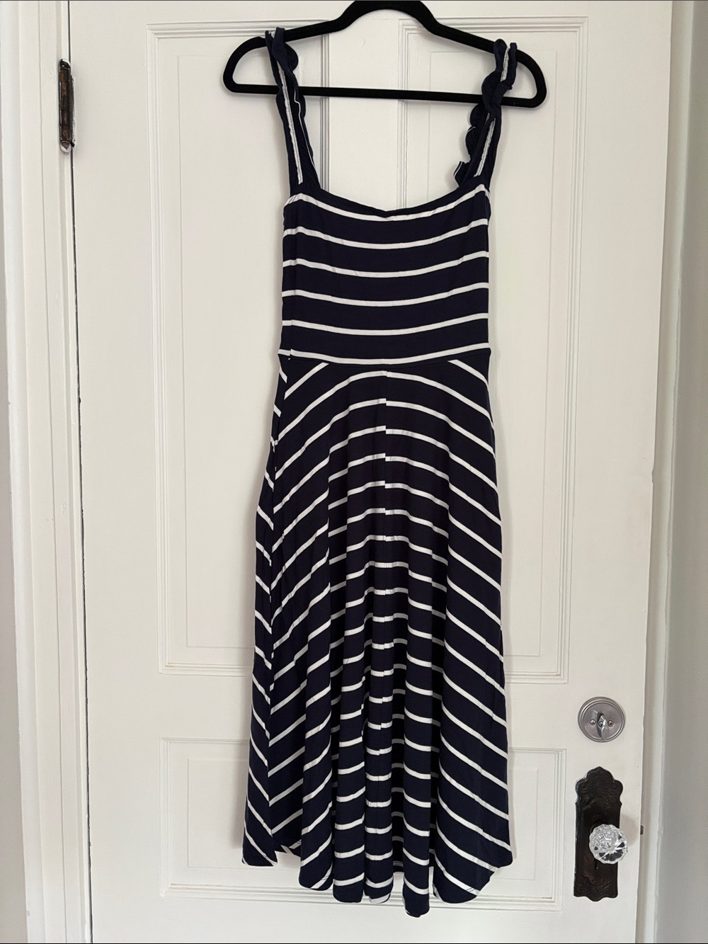 Reformation Midi Navy and White Striped Dress  - Medium
